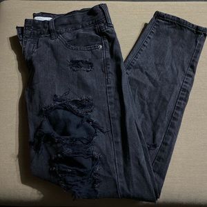 Black Ripped A&F Jeans